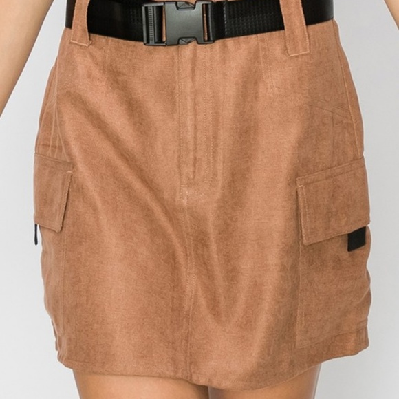 Tan Utility Cargo Skirt - Picture 3 of 8